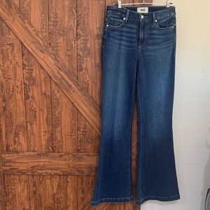 PAIGE Women's Dark Blue Flare Jeans,NEW